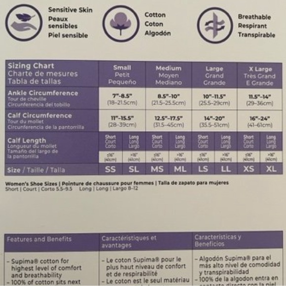 Sigvaris Women's Knee High Black 20-30mmHg Compression Socks. Two pairs.Size LS - Picture 5 of 9